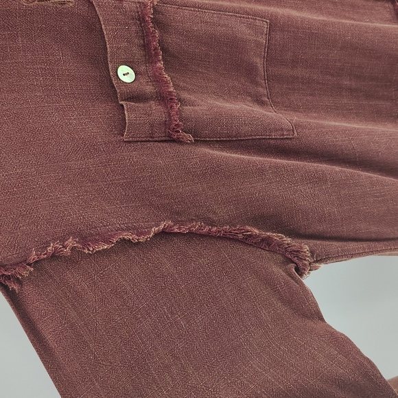 Fantastic Fawn Button Up Hooded Jacket Lightwight Size Small Oversized Rust red - Picture 9 of 13